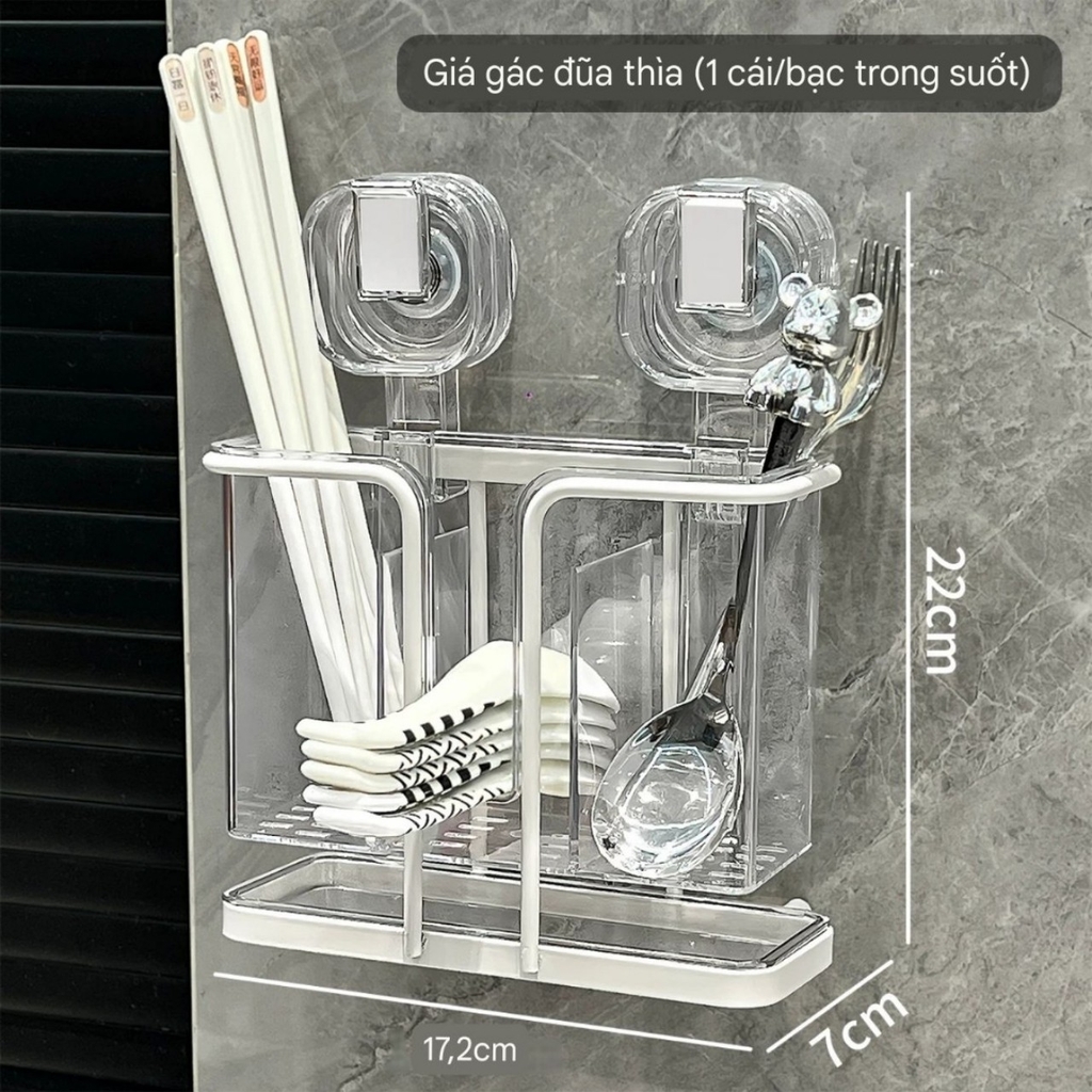 Hộp đựng thìa đũa loại hút tường