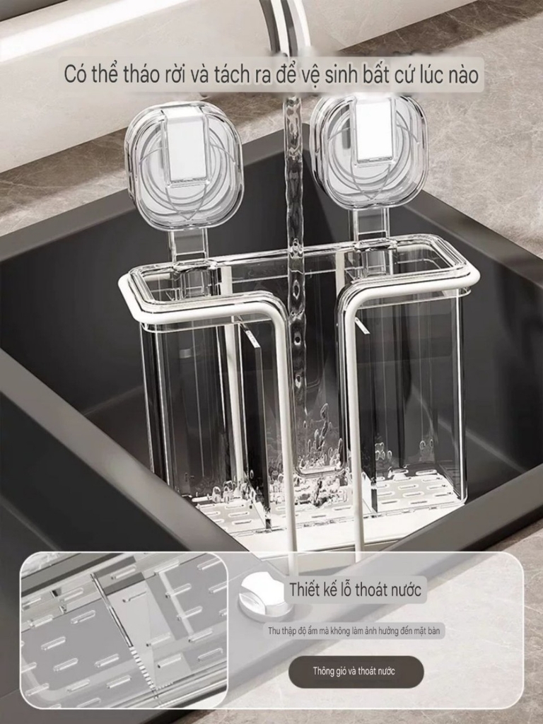 Hộp đựng thìa đũa loại hút tường