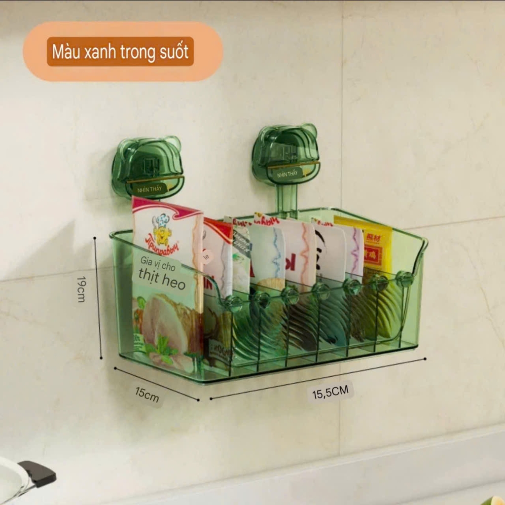 Hộp đựng túi và lọ gia vị kiểu hút tường