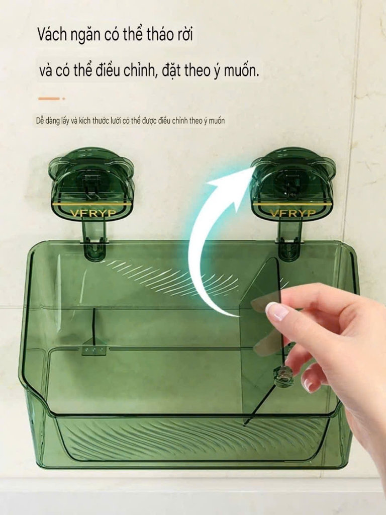Hộp đựng túi và lọ gia vị kiểu hút tường