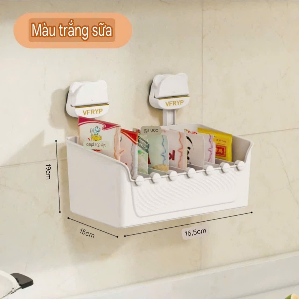 Hộp đựng túi và lọ gia vị kiểu hút tường