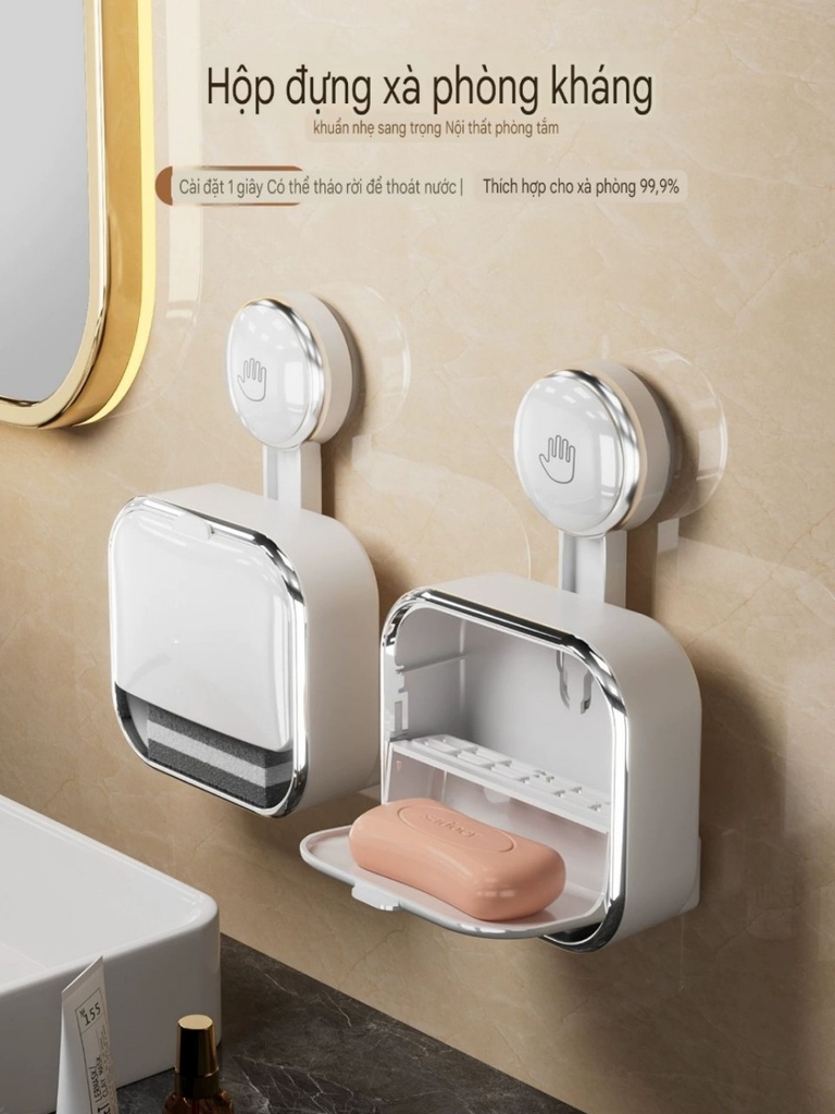 Hộp xà phòng Mini có miếng bọt biển