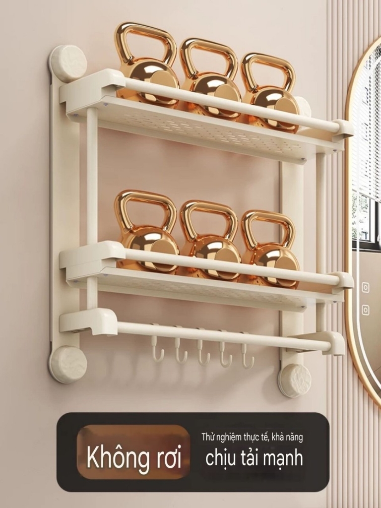 Kệ 2 tầng có 4 chân hút tường