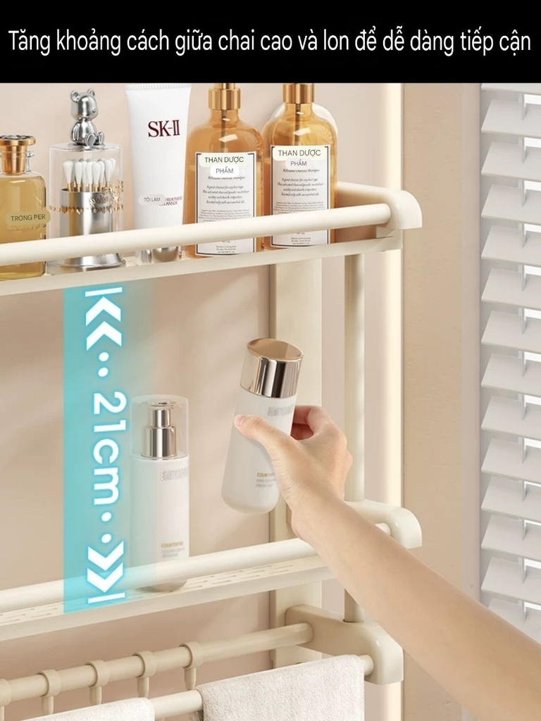 Kệ 2 tầng có 4 chân hút tường