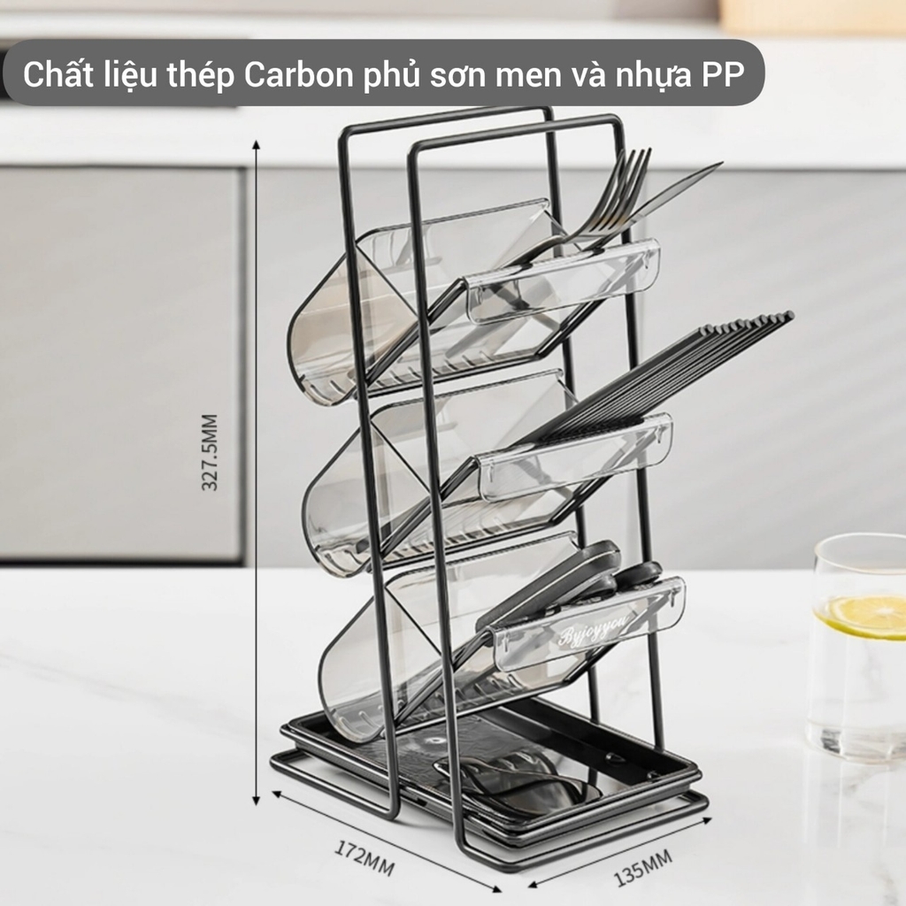 Kệ 3 tầng để dao muỗng đũa