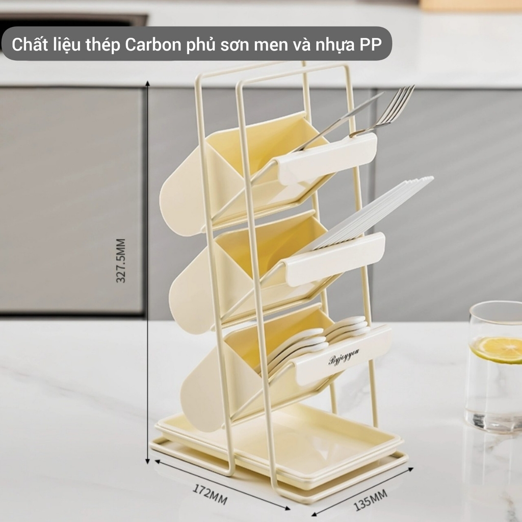 Kệ 3 tầng để dao muỗng đũa
