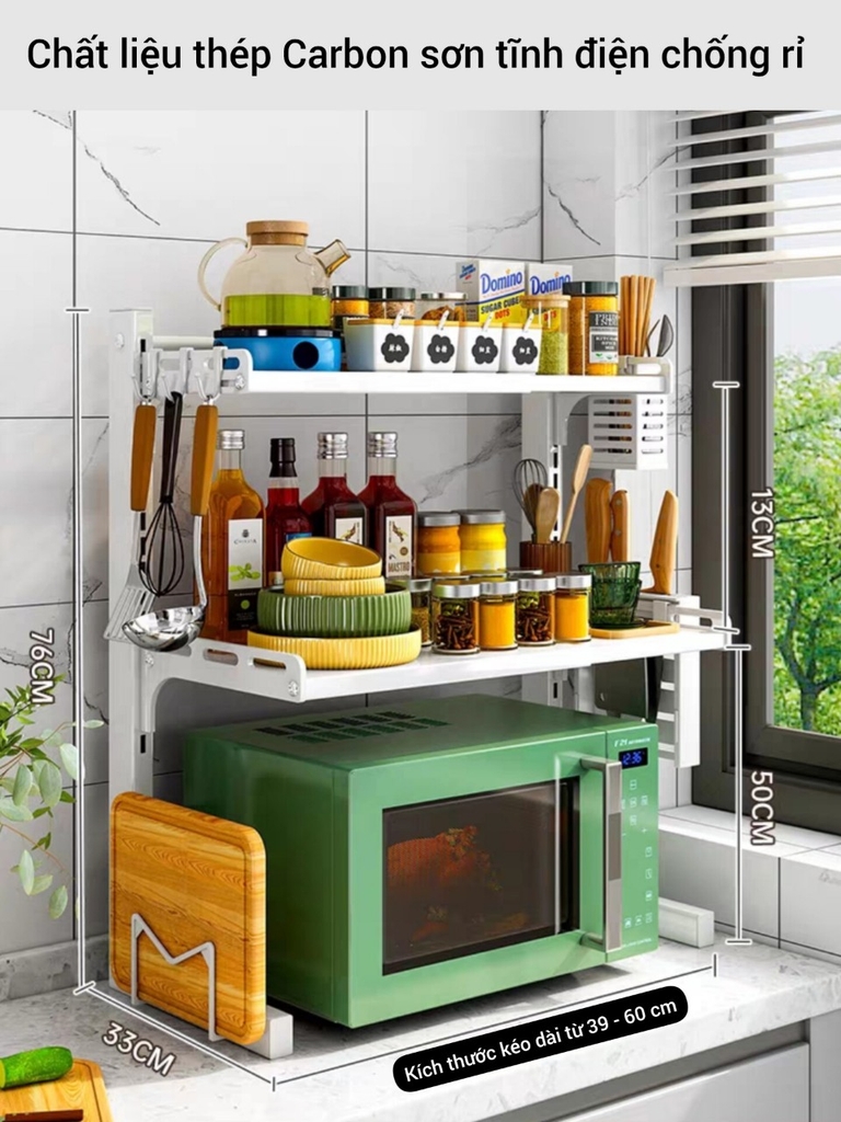 Kệ 3 tầng để lò vi sóng và đồ gia vị