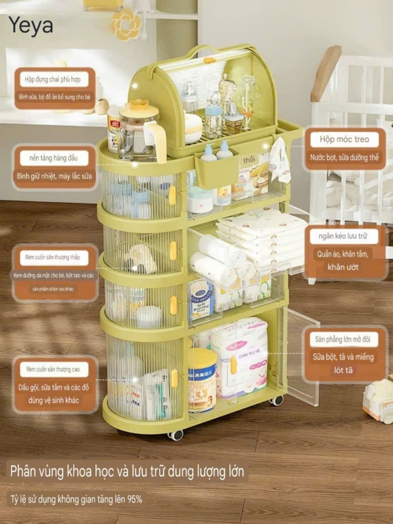 Tủ 5 tầng để đồ cho bé kiểu gấp xếp