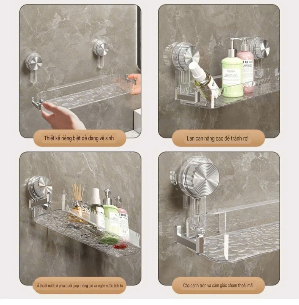 Kệ chữ nhật có móc nhỏ treo đồ ở cạnh