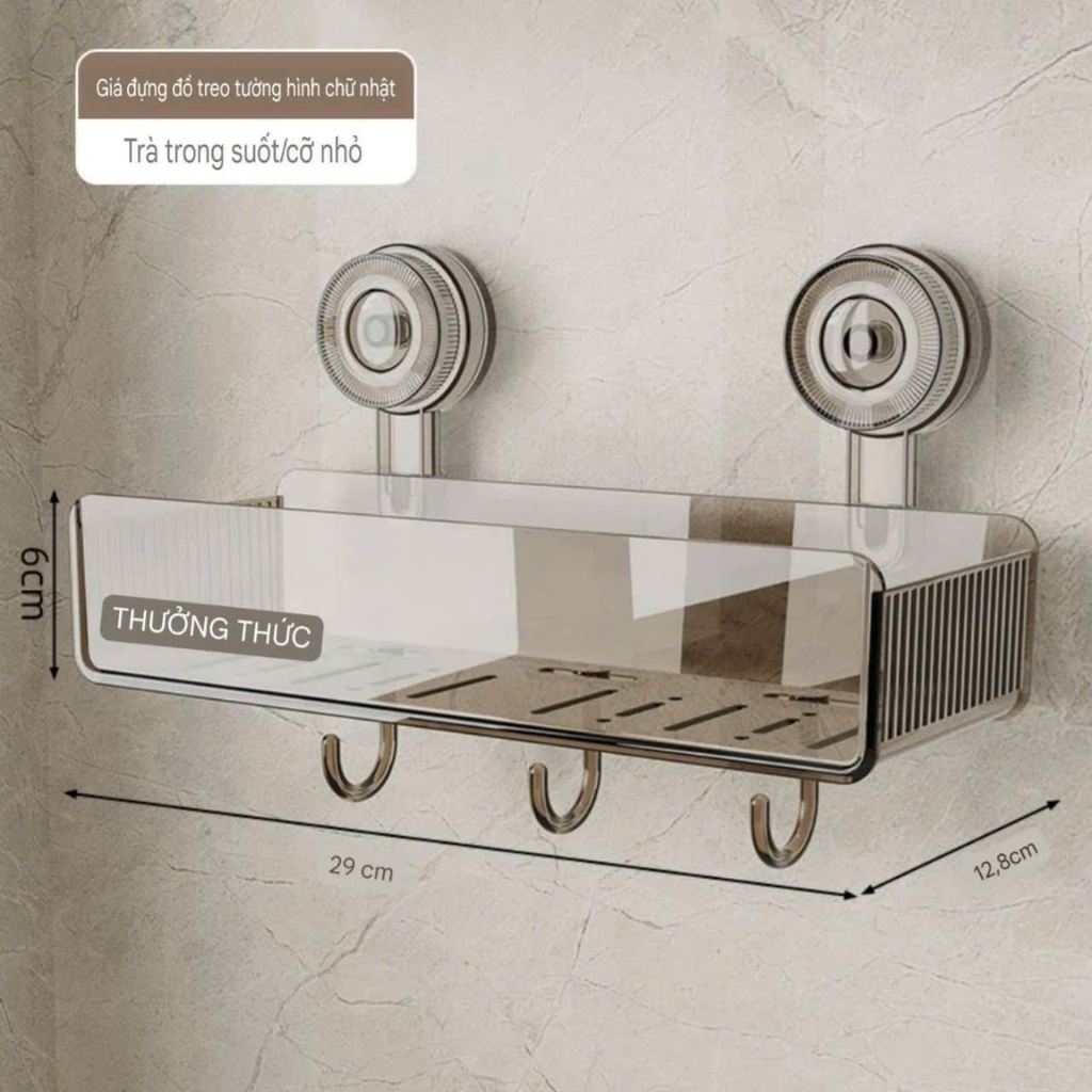 Kệ chữ nhật để mỹ phẩm kiểu hút tường
