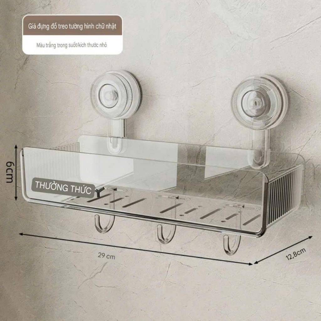 Kệ chữ nhật để mỹ phẩm kiểu hút tường