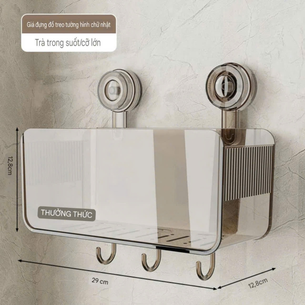Kệ chữ nhật để mỹ phẩm kiểu hút tường
