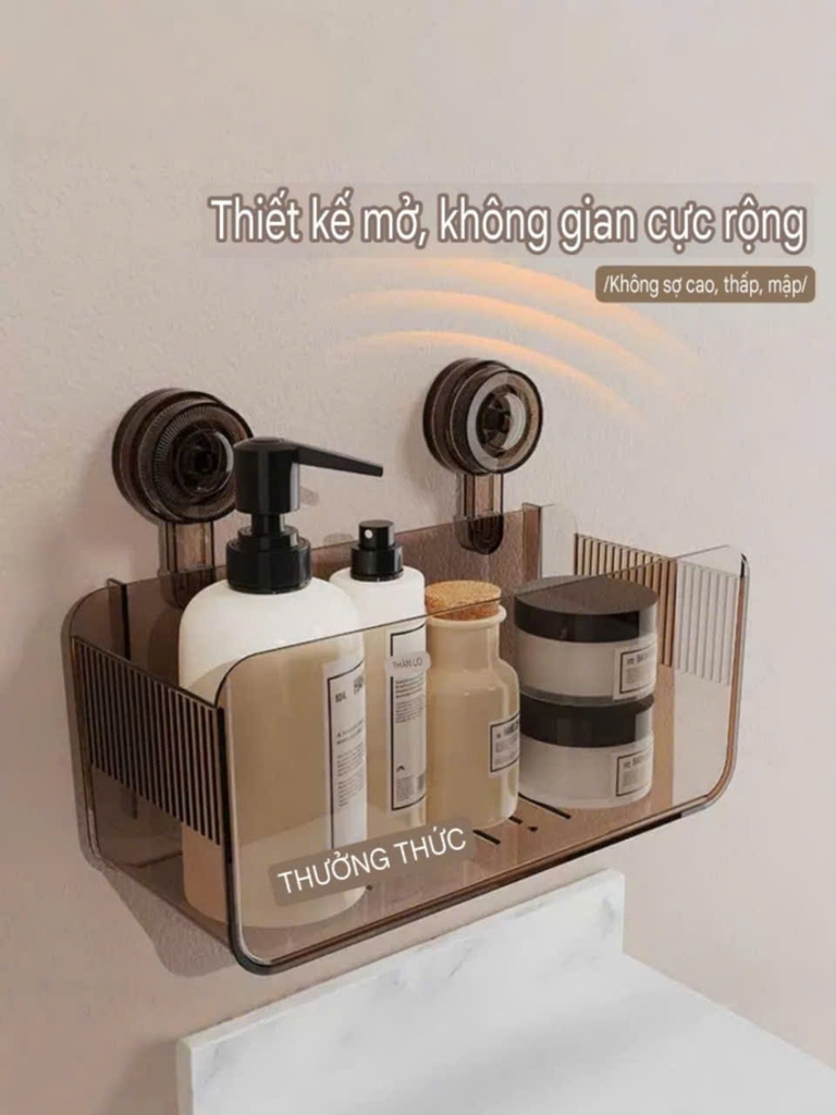 Kệ chữ nhật để mỹ phẩm kiểu hút tường