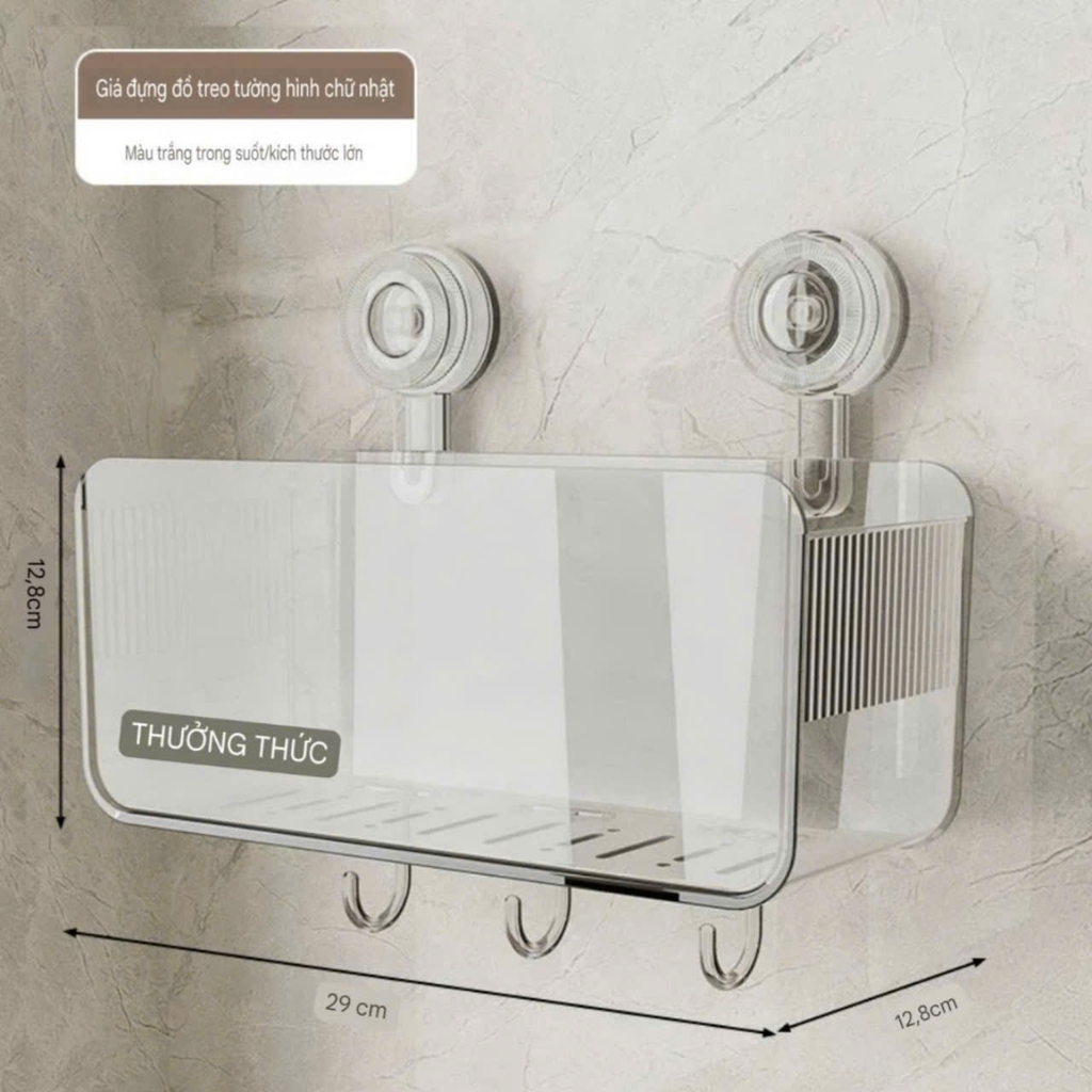 Kệ chữ nhật để mỹ phẩm kiểu hút tường