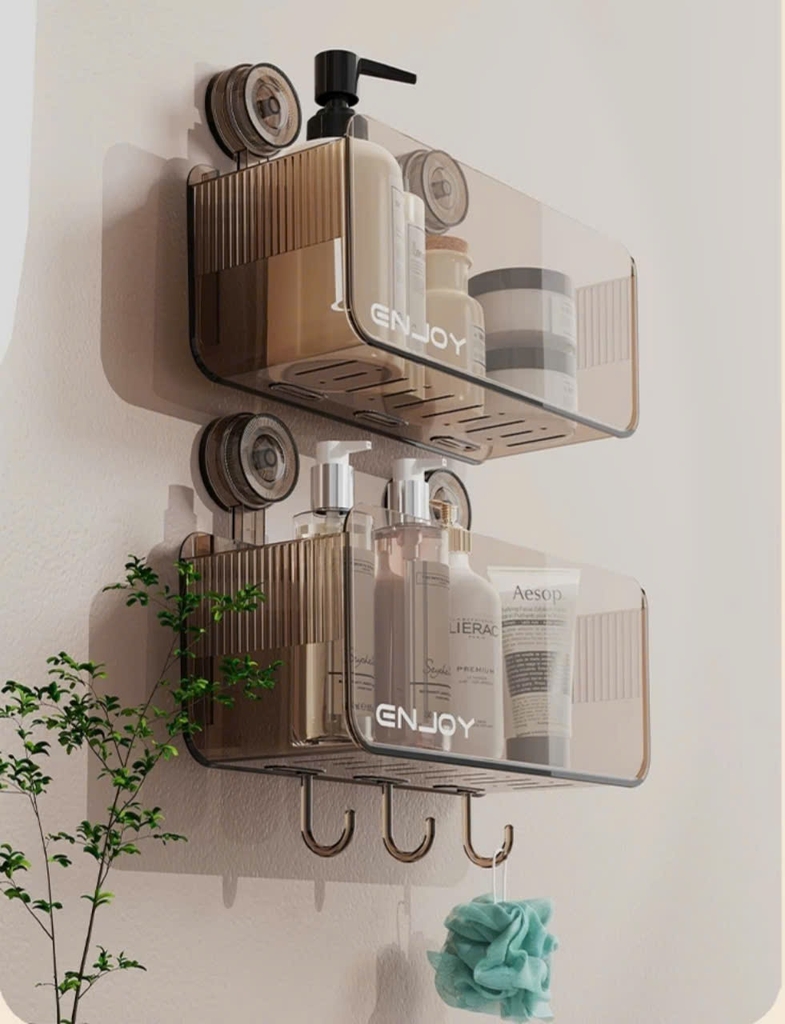 Kệ chữ nhật để mỹ phẩm kiểu hút tường