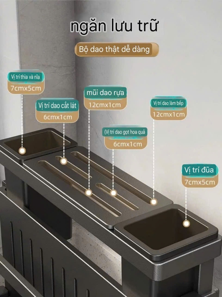 Kệ để dao muỗng đũa bằng thép Carbon phủ sơn men