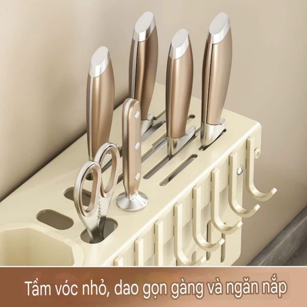 Kệ để dao muỗng đũa bằng thép kiểu hút tường