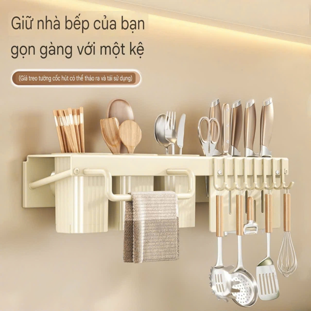 Kệ để dao muỗng đũa bằng thép kiểu hút tường