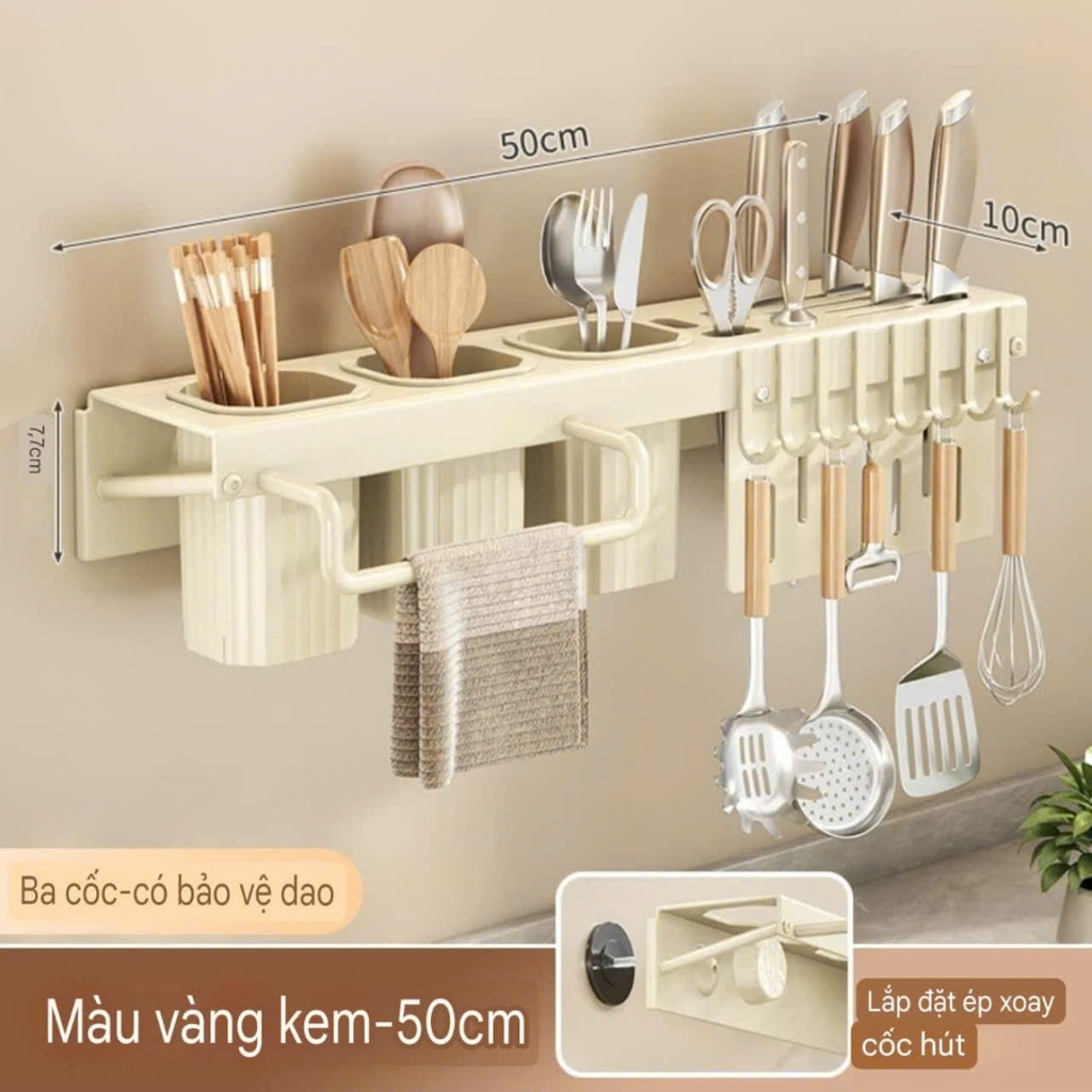 Kệ để dao muỗng đũa bằng thép kiểu hút tường