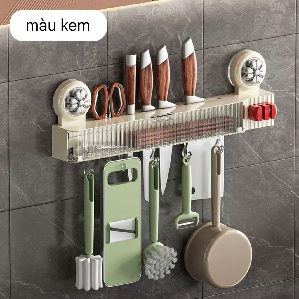 Kệ để dao muỗng đũa và có dụng cụ mài dao