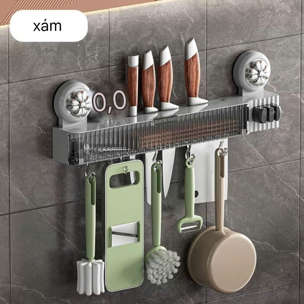 Kệ để dao muỗng đũa và có dụng cụ mài dao