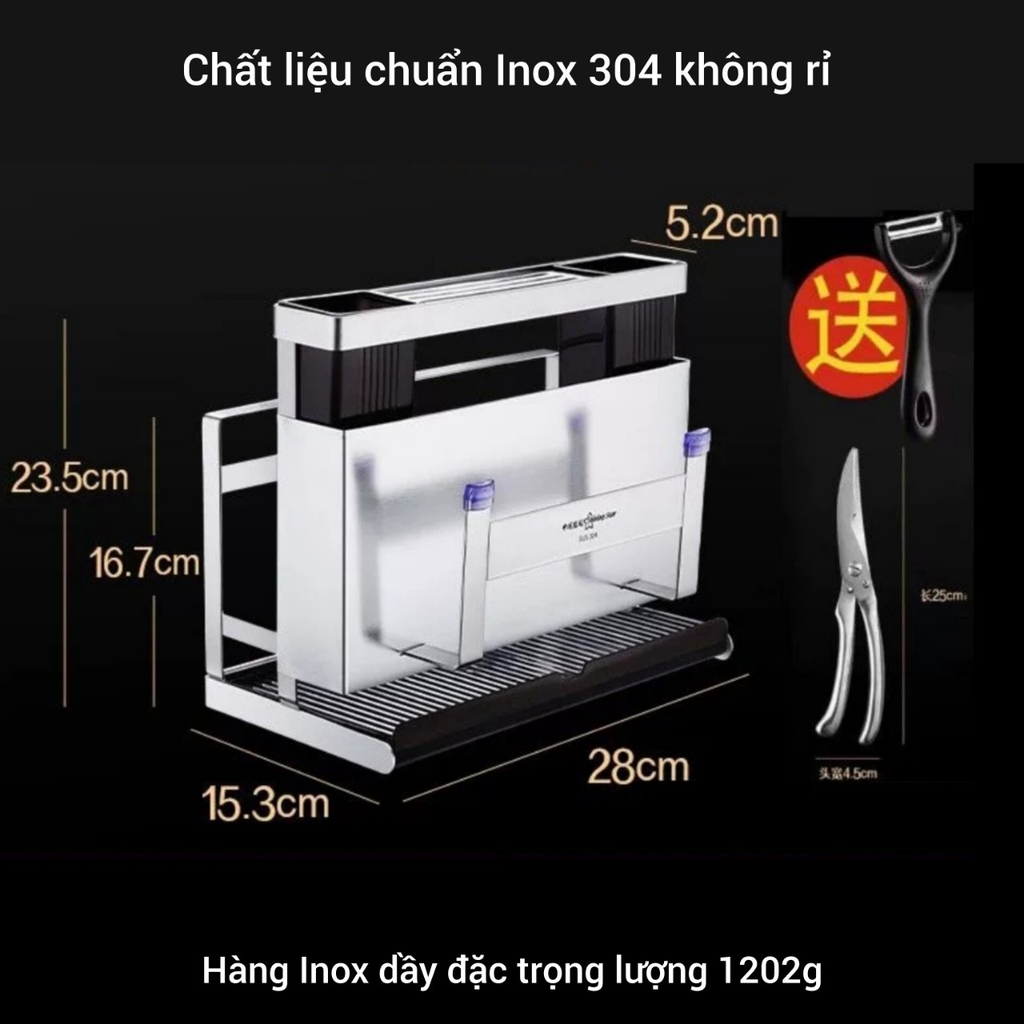 Kệ để dao thớt muỗng đũa Inox 304