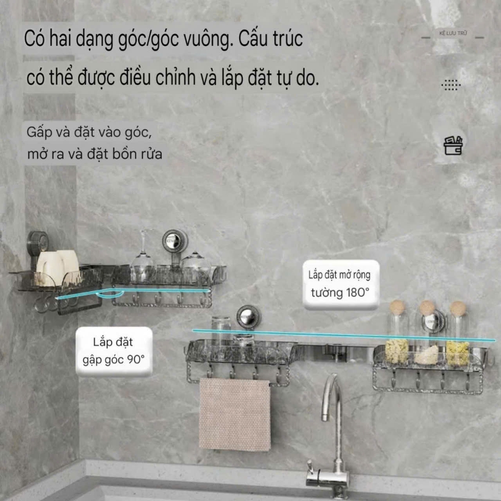 Kệ để dầu gội và đồ rửa chén