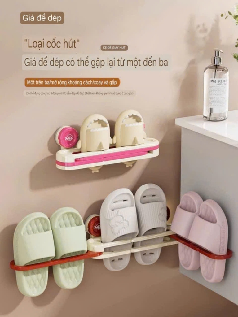 Kệ để dép và khăn kiểu xếp gọn