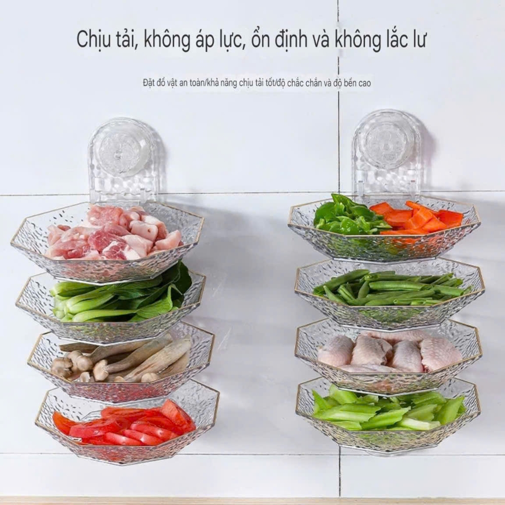 Kệ để đồ ăn chờ nấu 4 tầng 4 dĩa