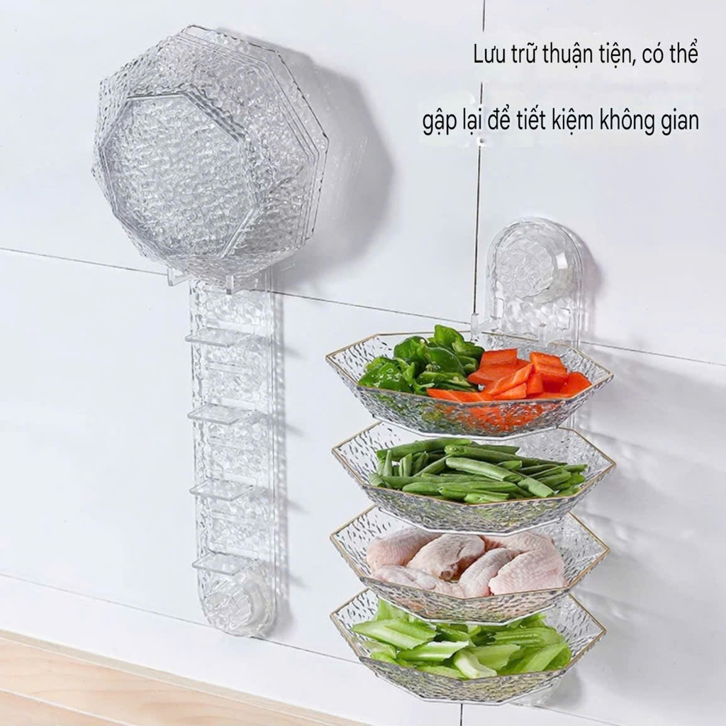 Kệ để đồ ăn chờ nấu 4 tầng 4 dĩa