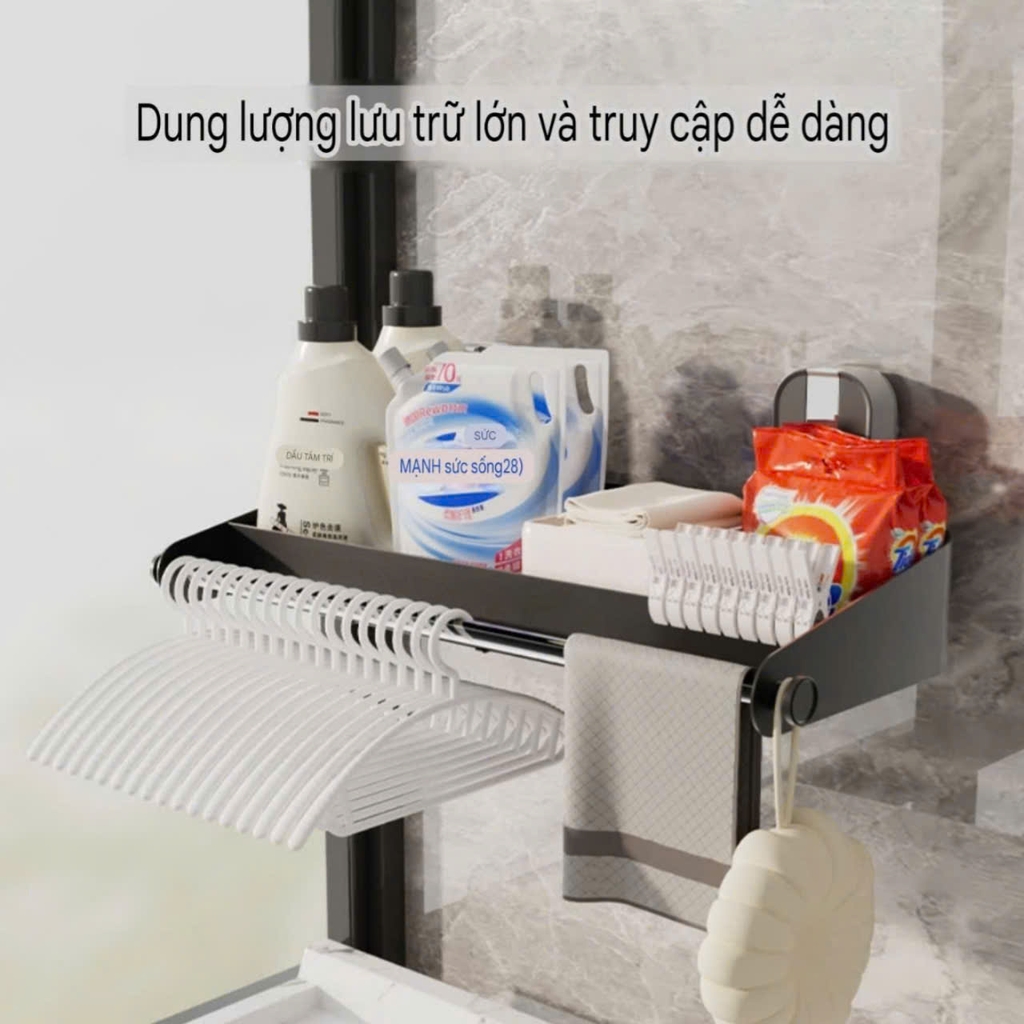 Kệ để đồ bằng thép carbon có thanh treo đồ