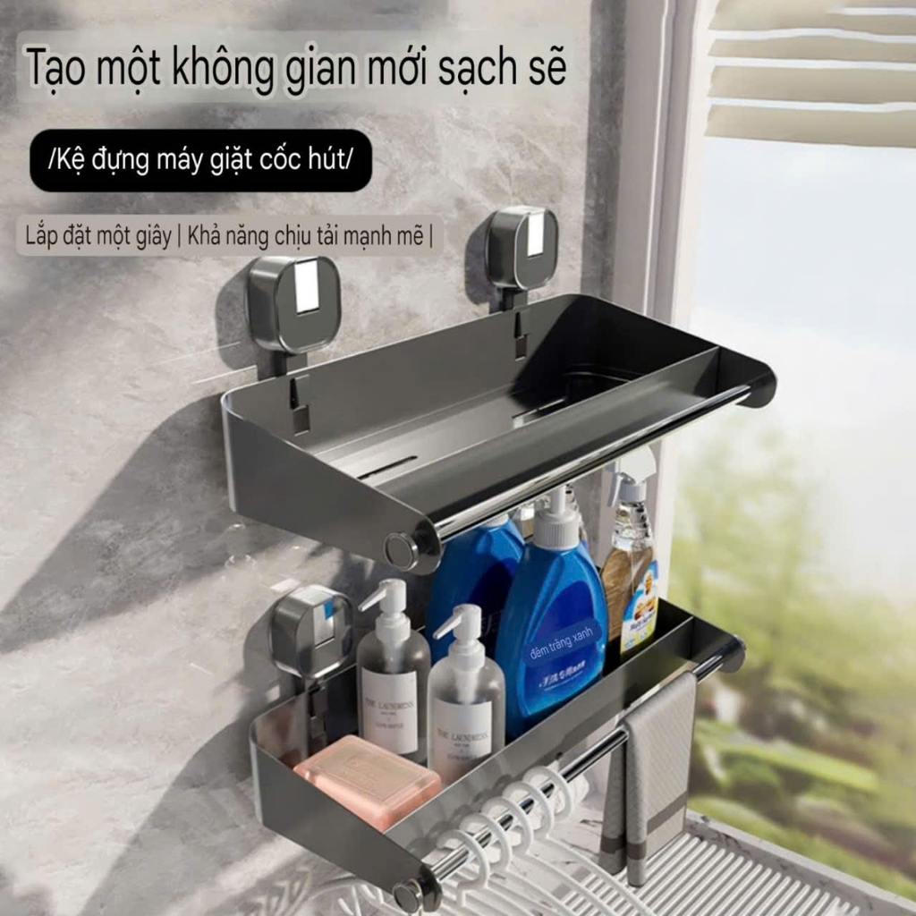 Kệ để đồ bằng thép carbon có thanh treo đồ