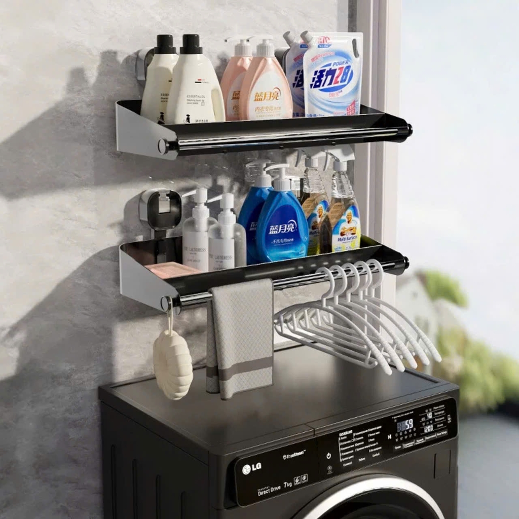 Kệ để đồ bằng thép carbon có thanh treo đồ