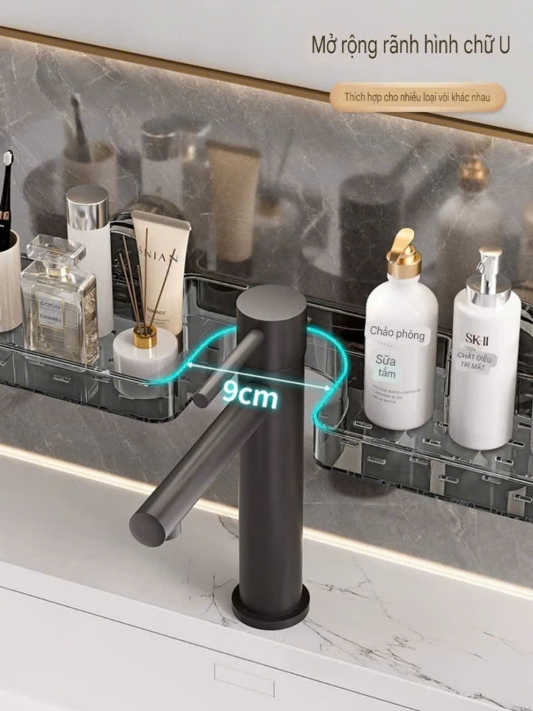 Kệ để đồ gắn cạnh vòi bồn rửa mặt
