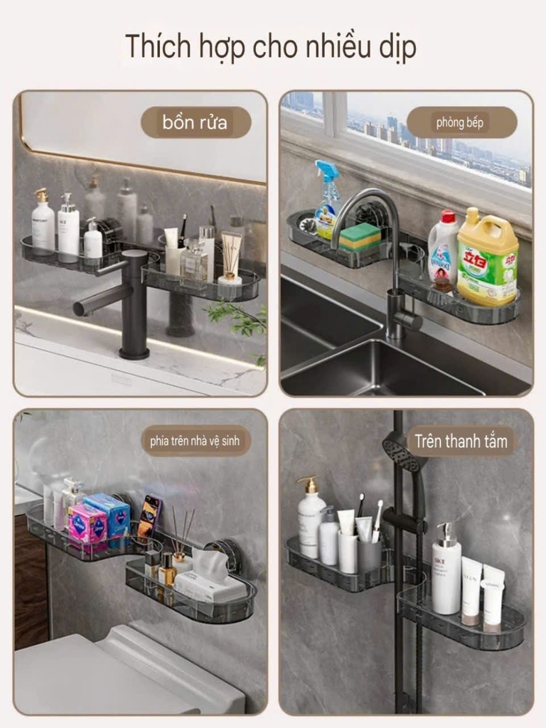 Kệ để đồ gắn cạnh vòi bồn rửa mặt