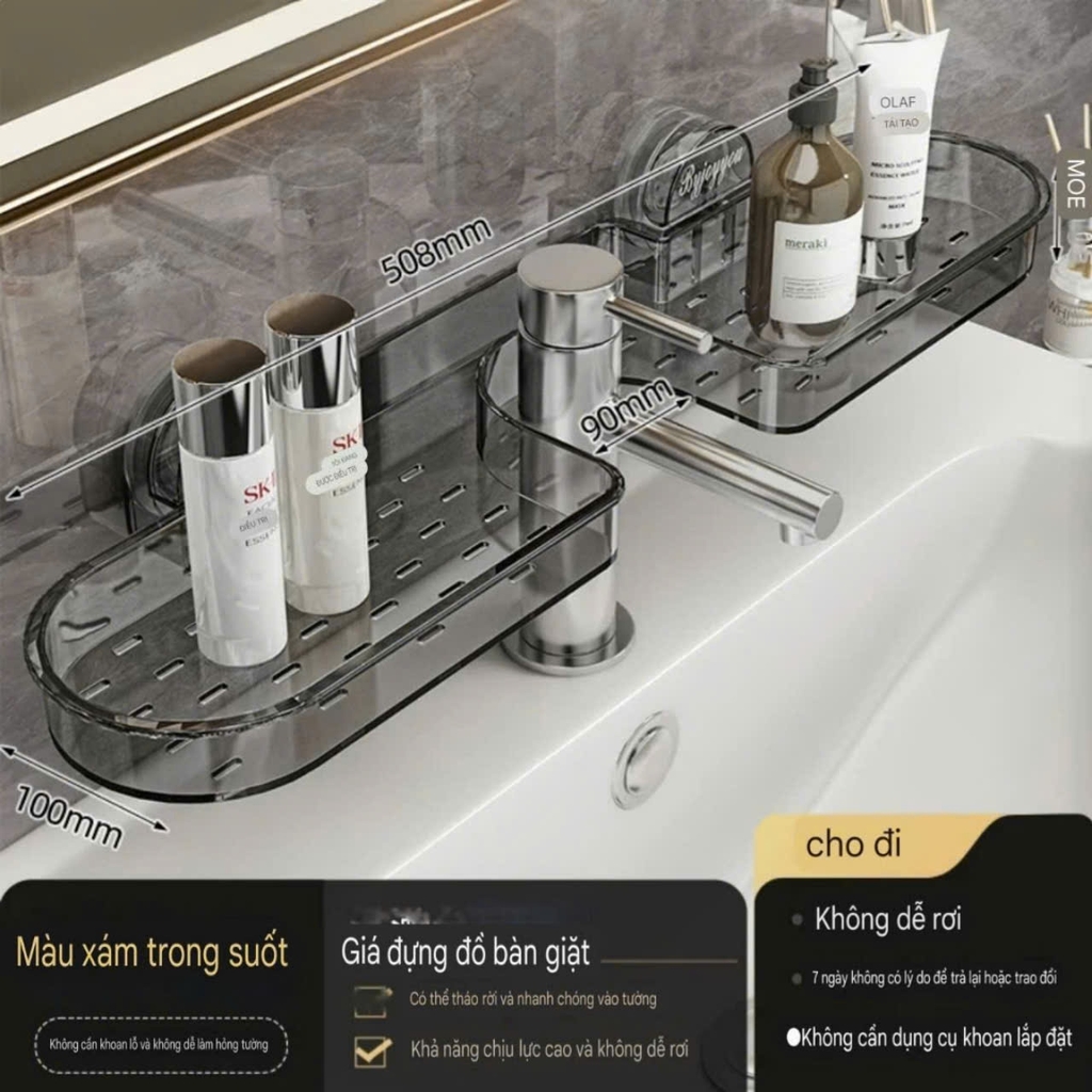 Kệ để đồ gắn cạnh vòi bồn rửa mặt