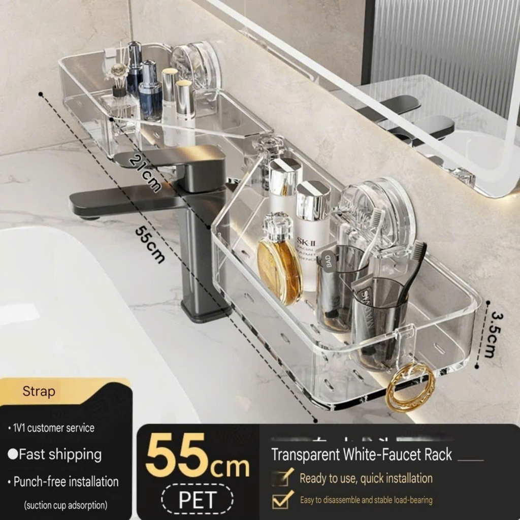 Kệ để đồ gắn cạnh vòi loại hút tường