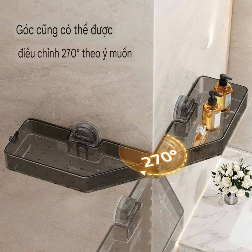 Kệ để đồ gắn cạnh vòi loại hút tường