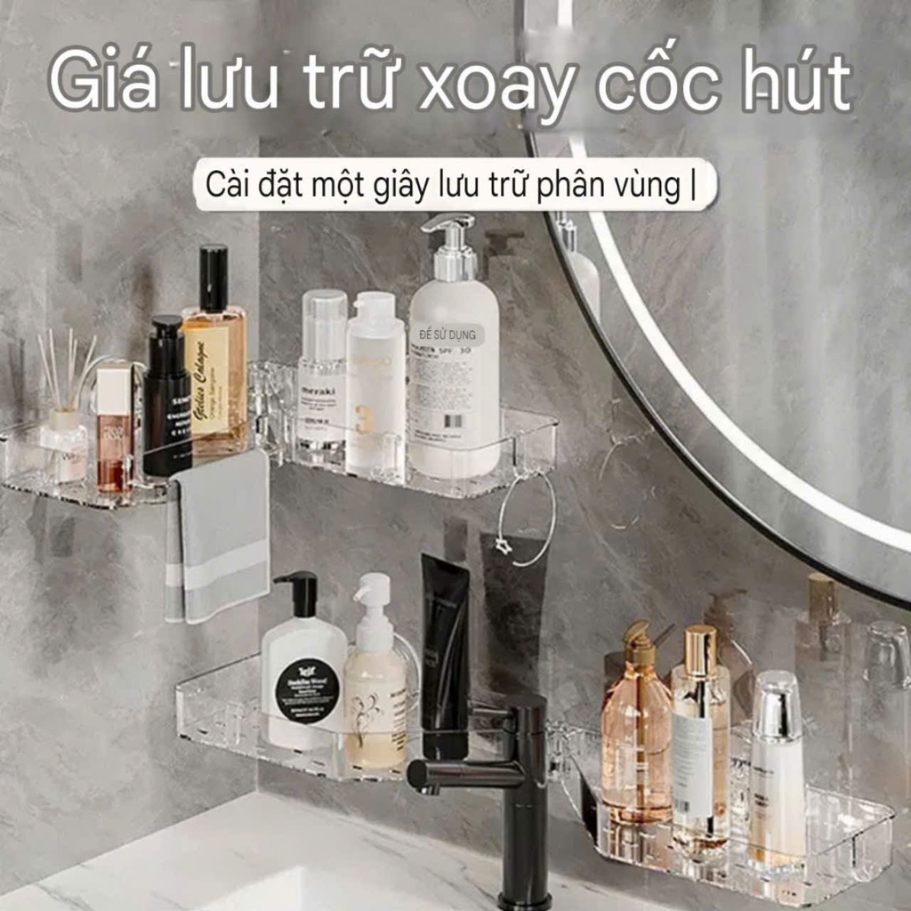 Kệ để đồ gắn cạnh vòi loại hút tường