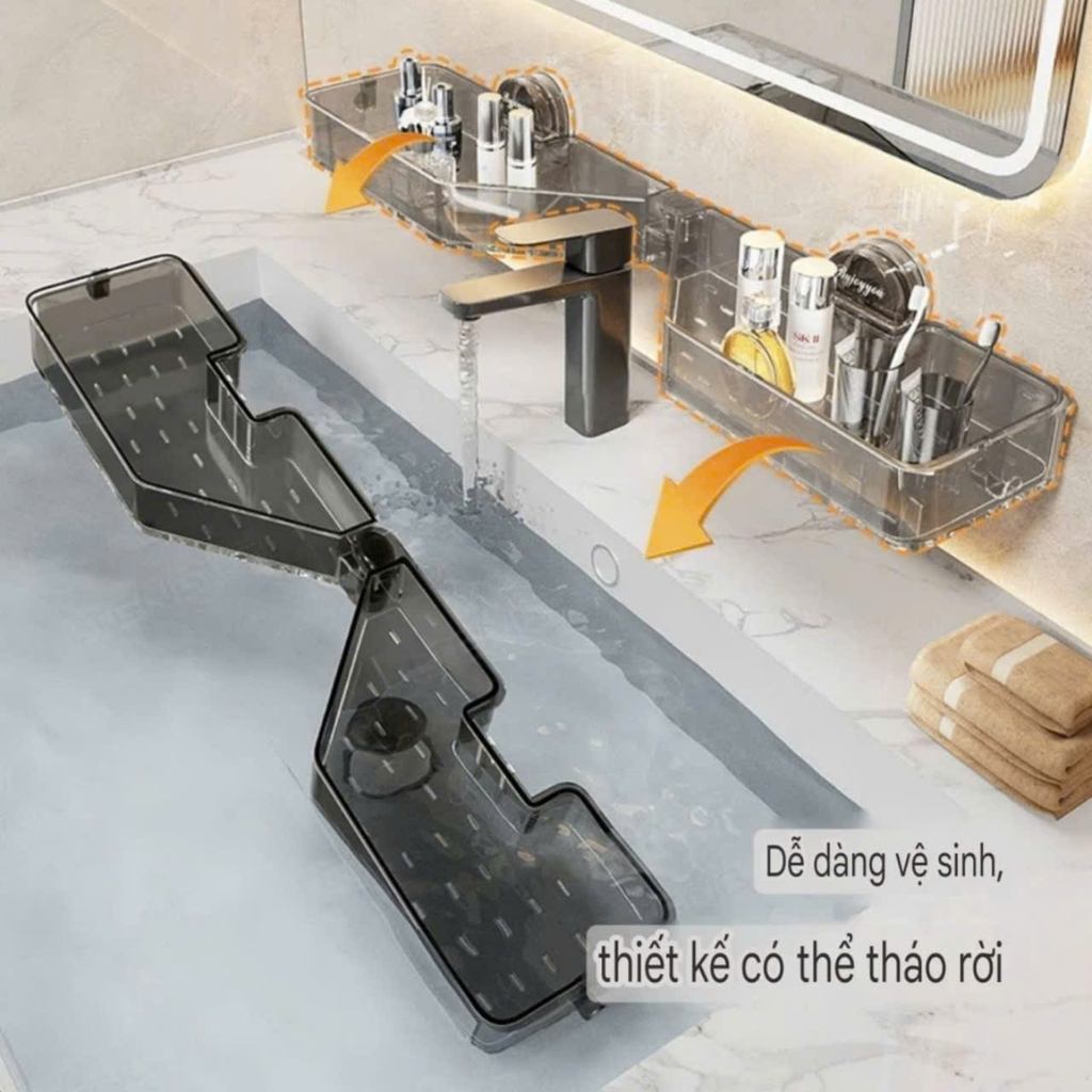 Kệ để đồ gắn cạnh vòi loại hút tường