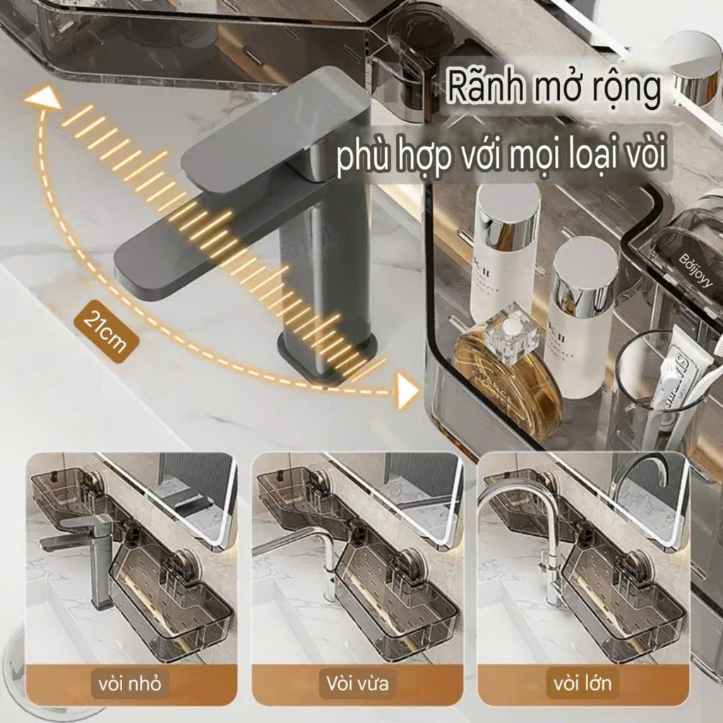 Kệ để đồ gắn cạnh vòi loại hút tường