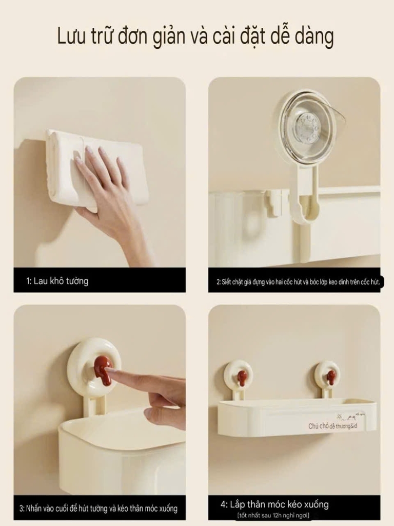 Kệ để đồ hình chú chó con loại hút tường