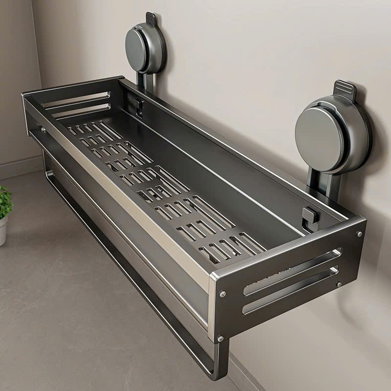 Kệ để đồ nhà bếp nhà tắm có móc và thanh treo khăn