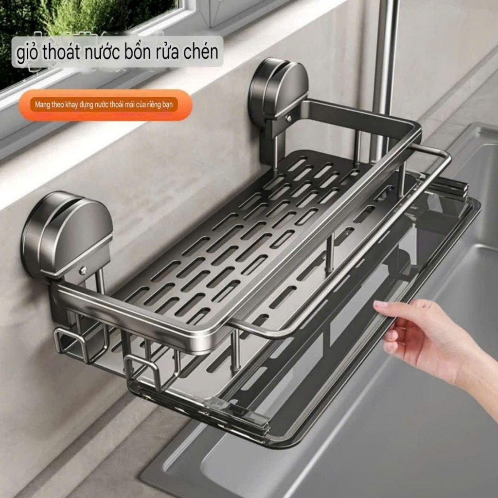 Kệ để đồ rửa hợp kim nhôm loại hút tường