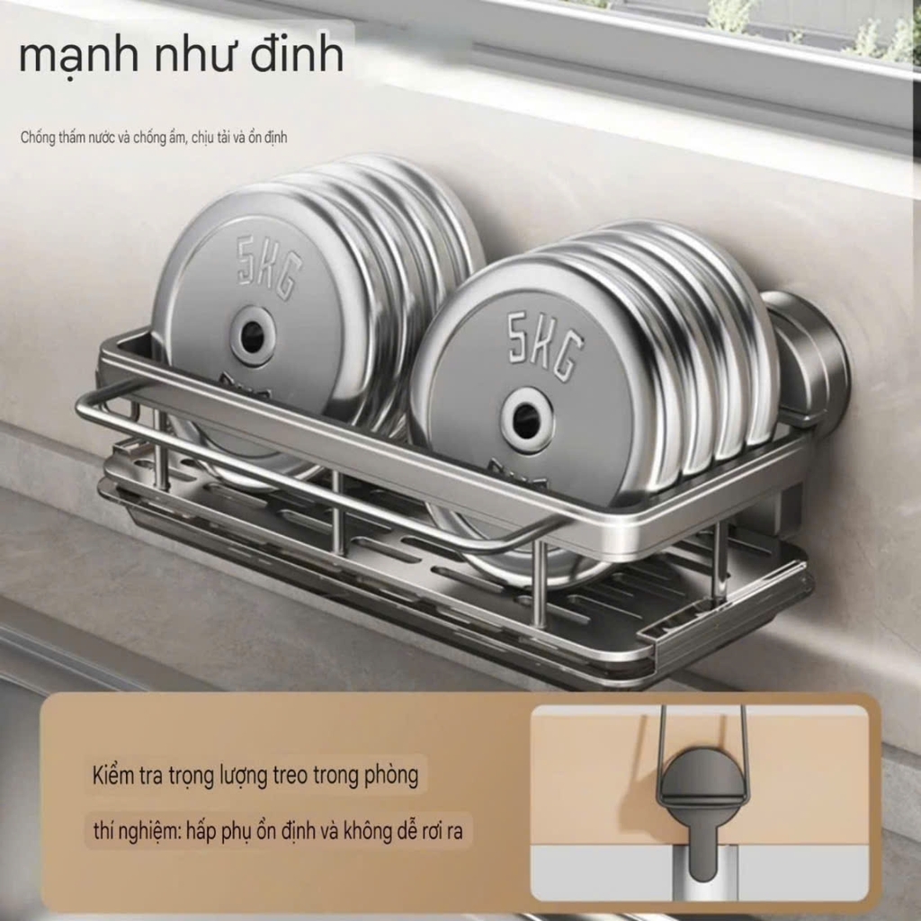 Kệ để đồ rửa hợp kim nhôm loại hút tường