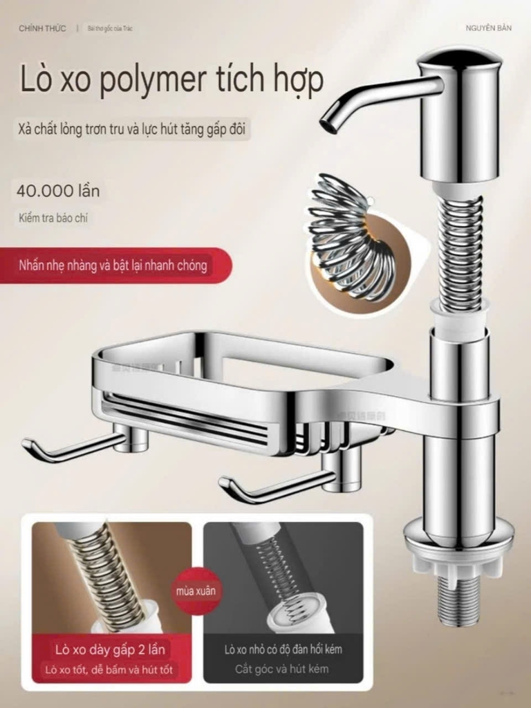 Kệ để đồ rửa và bơm lấy nước rửa chén