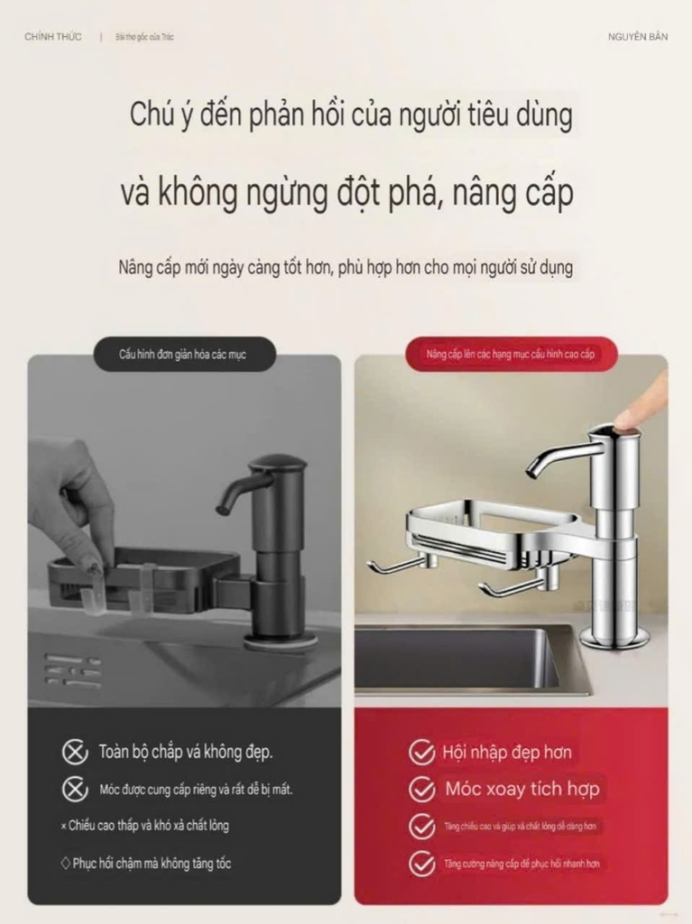 Kệ để đồ rửa và bơm lấy nước rửa chén