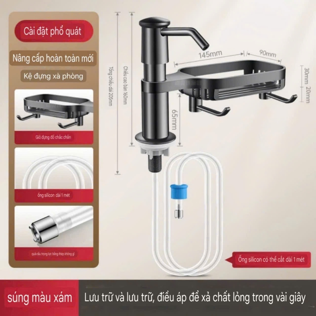 Kệ để đồ rửa và bơm lấy nước rửa chén