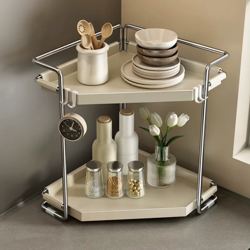 Kệ để góc bếp bằng thép Carbon phủ sơn men