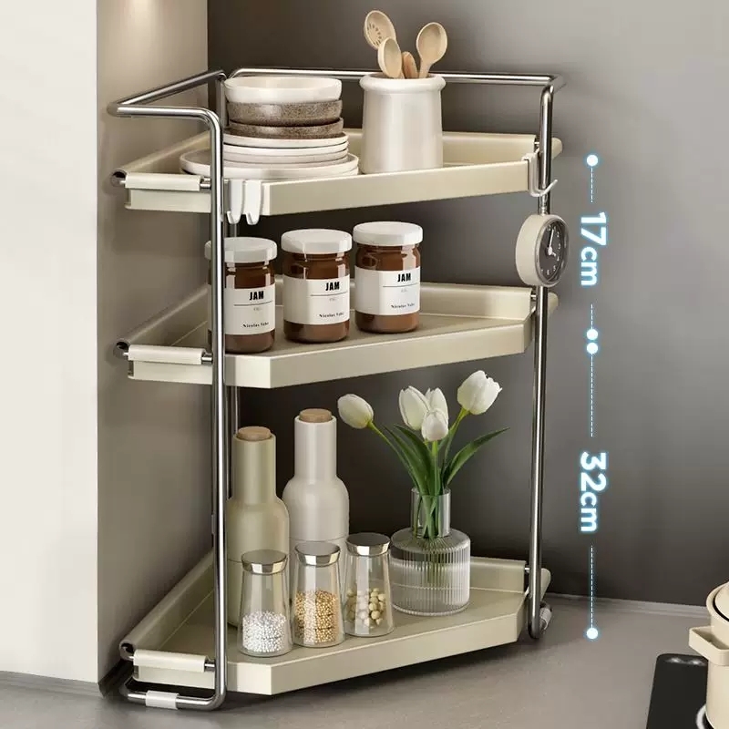 Kệ để góc bếp bằng thép Carbon phủ sơn men